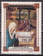 BENIN 1992 MICHEL 531 125F /40F Val 25€ - ADORATION DES BERGERS COWS DONKEYS NOEL 71 OVERPRINT SURCHARGE OVERPRINTED MNH - Bénin – Dahomey (1960-...)