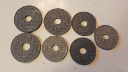 Lot De 7 Pieces 20 Ct Etat Français 1941 _ 1942 - Sonstige & Ohne Zuordnung