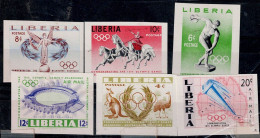LIBERIA  1956 SUMMER OLYMPICS GAMES MELBOURNE SET IMPERF MI No 498-503B MNH VF!! - Sommer 1956: Melbourne