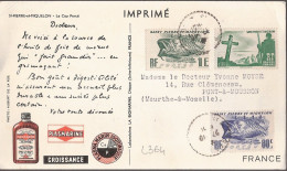 L364 Carte Plasmarine Onyl  De Saint Pierre Et Miquelon En 1951 - Storia Postale