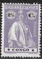 Portuguese Congo – 1914 Ceres 2 1/2 Centavos Scarce Variety Stars Position II-I - Portugiesisch-Kongo