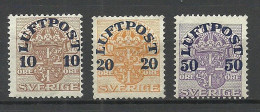 SCHWEDEN Sweden 1920 Air Mail Michel 138 - 140 * Luftpost - Nuevos