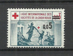 FRANCE Ligue Internationale Des Societes De La Croix-Rouge With OPT Red Cross Vignette Advertising Stamp (*) - Croix Rouge