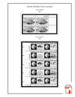 US 1970-1979 PLATE BLOCKS STAMP ALBUM PAGES (112 B&w Illustrated Pages) - Inglese