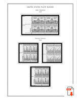 US 1940-1949 PLATE BLOCKS STAMP ALBUM PAGES (45 B&w Illustrated Pages) - Engels