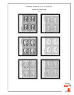 US 1930-1939 PLATE BLOCKS STAMP ALBUM PAGES (47 B&w Illustrated Pages) - Inglés