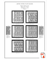 US 1901-1929 PLATE BLOCKS STAMP ALBUM PAGES (46 B&w Illustrated Pages) - English