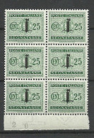 ITALY 1944 Michel 40 Postage Due Portomarke As 6-block MNH - Portomarken