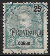 Portuguese Congo – 1902 King Carlos PROVISORIO 25 Réis Used Stamp - Portuguese Congo
