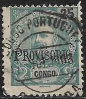 Portuguese Congo – 1902 King Carlos PROVISORIO 25 Réis Used Stamp - Portugees Congo