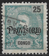 Portuguese Congo – 1902 King Carlos PROVISORIO 25 Réis Used Stamp - Congo Portoghese