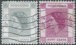 Great Britain-ENGLAND,Hong Kong,1954 Queen Elizabeth II - 30C & 50C,Used - Usati