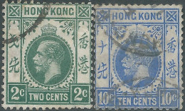 Great Britain-ENGLAND,Hong Kong,1912 King George V - 2C & 10C,Obliterated - Gebruikt