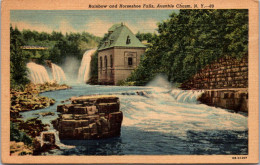 New York Ausable Chasm Rainbow And Horseshoe Falls 1952 Curteich - Adirondack