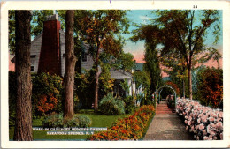 New York Saratoga Springs Walk In Chauncey Olcott's Gardens 1924 Curteich - Saratoga Springs