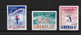 LIBERIA  1964 JO INNSBRUCK YVERT N°391-A144/45 NEUF MNH** - Inverno1964: Innsbruck