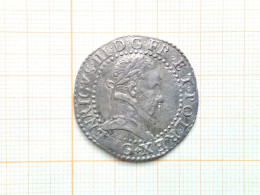 Henri III 1/2 Franc Au Col Plat 1587 - 1574-1589 Heinrich III.