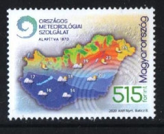 Hungary 2020.  150th Anniversary Of The Hungarian Meteorological Service. Map MNH - Nuovi