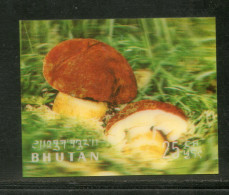 BHUTAN 1973 MUSHROOMS Plastic - 3-D Odd / Unusual / Unique Stamp MNH, As Per Scan - Oddities On Stamps