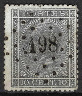 BELGIQUE Obl. PC Ca.1865-66:  Le Y&T 17, TB Obl. PC 198 - 1865-1866 Profile Left