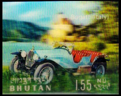 BHUTAN 1971 CLASSIC CARS Plastic - 3-D / Odd / Unusual / Unique Stamp Mint, As Per Scan - Oddities On Stamps