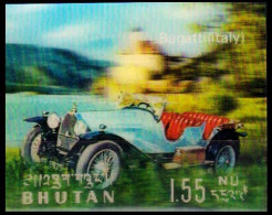 BHUTAN 1971 CLASSIC CARS Plastic - 3-D / Odd / Unusual / Unique Stamp Mint, As Per Scan - Errores En Los Sellos