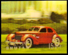 BHUTAN 1971 CLASSIC CARS Plastic - 3-D / Odd / Unusual / Unique Stamp Mint, As Per Scan - Errori Sui Francobolli