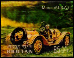 BHUTAN 1971 CLASSIC CARS Plastic - 3-D / Odd / Unusual / Unique Stamp Mint, As Per Scan - Fouten Op Zegels