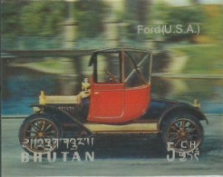 BHUTAN 1971 CLASSIC CARS Plastic - 3-D / Odd / Unusual / Unique Stamp Mint, As Per Scan - Fouten Op Zegels