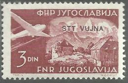 TRIESTE B 1954 POSTA AEREA AIR MAIL ESPERANTO CONGRESS FRANCOBOLLI DI YUGOSLAVIA SOPRASTAMPATO JUGOSLAVIA 3d MNH - Luftpost
