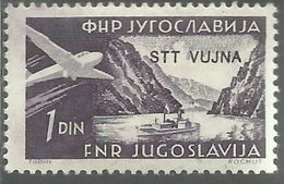 TRIESTE B 1954 POSTA AEREA AIR MAIL ESPERANTO CONGRESS FRANCOBOLLI DI YUGOSLAVIA SOPRASTAMPATO JUGOSLAVIA 1d MNH - Airmail