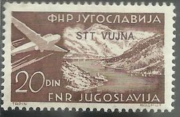 TRIESTE B 1954 POSTA AEREA AIR MAIL ESPERANTO CONGRESS FRANCOBOLLI DI YUGOSLAVIA SOPRASTAMPATO JUGOSLAVIA 20d MNH - Poste Aérienne