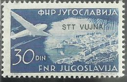 TRIESTE B 1954 POSTA AEREA AIR MAIL ESPERANTO CONGRESS FRANCOBOLLI DI YUGOSLAVIA SOPRASTAMPATO JUGOSLAVIA 30d MNH - Poste Aérienne