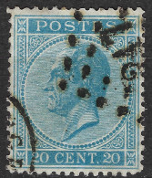 BELGIQUE Obl. PC Ca.1865-66:  Le Y&T 18, TB Obl. PC 217 - 1865-1866 Profile Left