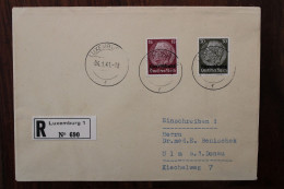 LUXEMBURG 1941 Dessau Einschreiben Cover Luxembourg Registered Recommandé Besetzung Reco R - 1940-1944 Ocupación Alemana