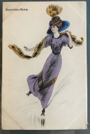 NAILLOD - Skating-Rink - Femme, Chapeau à Plumes, écharpe.  A.T., Paris - Naillod