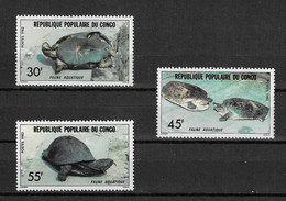 Congo 1982 MiNr. 890 - 892  Kongo-Brazzaville Reptiles Turtles  3v  MNH ** 2,60 € - Autres & Non Classés