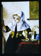► Jeune Femme De L'aiguière De Johannes VERMEER  - CHAT Humanisé  - Chef D’œuvre De Susan Herbert's Cat - Dressed Animals