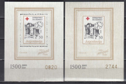 Yugoslavia Macedonia 1988 - Red Cross: Solidarity, 2 S/sh (perf. + Imperforated), MNH** - Bienfaisance