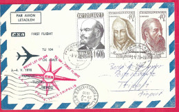 CECOSLOVACCHIA - FIRST FLIGHT TU-104 FROM PRAHA TO TRIPOLI (LIBYA) *3.5.70* ON OFFICIAL CARD - Airmail