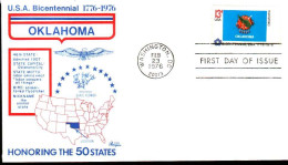 Fdc USA 1976  Drapeaux Oklahoma 1907 - Briefe