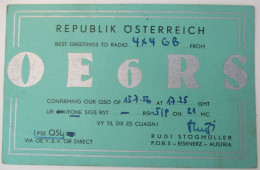 AUSTRIA OSTERREICH EISENERZ RUDI STOGMULLER AMATEUR SHORTWAVE RADIO STATION CARD POSTCARD ANSICHTSKARTE CARTE POSTALE CP - Bad Hofgastein