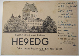 SWITZERLAND SWISS ZURICH USTER HANS RATZER AMATEUR SHORTWAVE RADIO STATION CARD POSTCARD ANSICHTSKARTE CARTE POSTALE CP - Uster