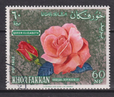 1966 Khor Fakkan Mi:AE-KF 56A, Yt:AE-KF 25-C, Silvery Pink Floribunda Rose "Queen Elizabeth"; British Bree - Khor Fakkan