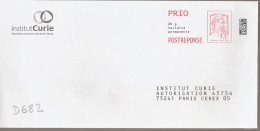 D0682 - Entier / Stationery - PAP Réponse Marianne Kawena, Instutut Curie - Agrément 120441 - PAP: Antwort/Ciappa-Kavena