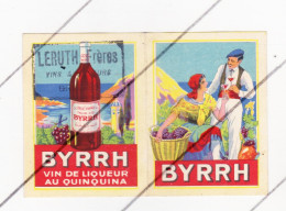 Calendrier Publicitaire De Poche - Année 1937 - Publicité BYRRH, Apéritif, Alcool,...LERUTH Frères à Bruxelles ?  (B333) - Petit Format : 1921-40