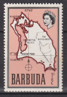 1968 Barbuda ** Mi:BX 12, Sn:BX 12, Yt:BX 12, Map Of Barbuda / Karte Von Barbuda - 1960-1981 Interne Autonomie