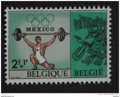 België Belgique Belgium 1968 JO Mexico Gewichtsheffen Haltérophilie 1457 MNH ** - Weightlifting