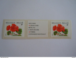 België Belgique 1999 Geranium Rolzegel Rouleau Pair Paar R90b (R90 & R90a + Tekst + Text) 2854 MNH ** - Rouleaux