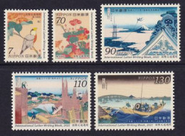 2021 JAPAN INTL LETTER WRITING WEEK STAMP 5V - Unused Stamps